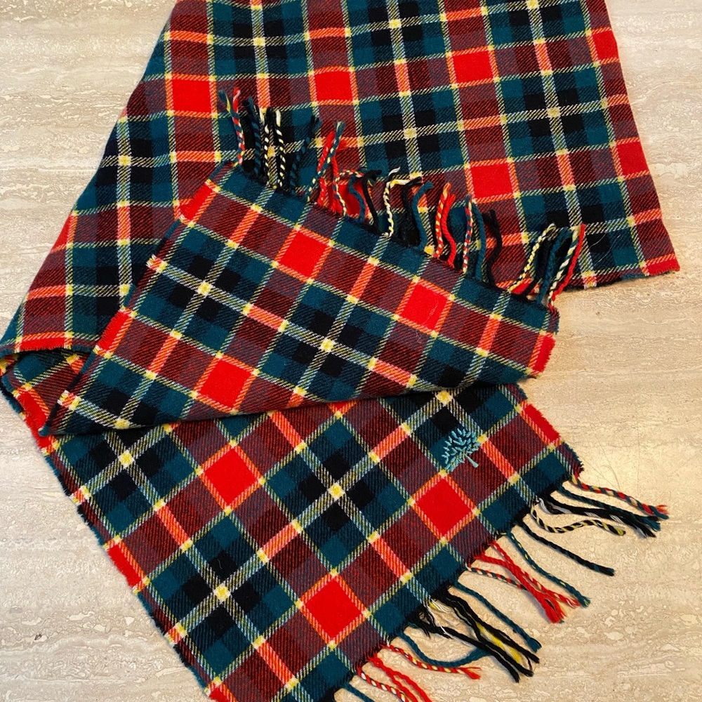 Plaid Fringe Scarf long Shawl Trow